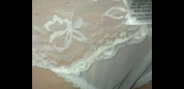  Cumming on her sheer white panties